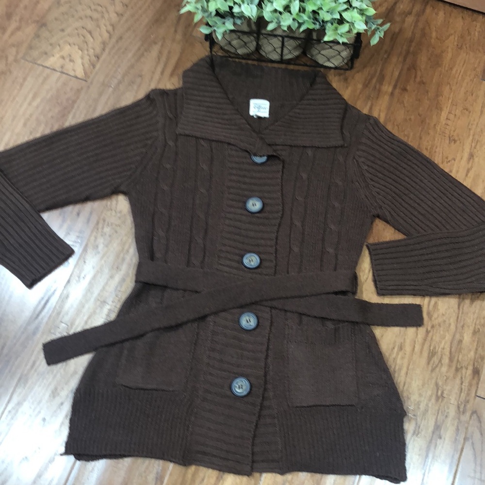 Milk Chocolate Knit Cardigan Sweater